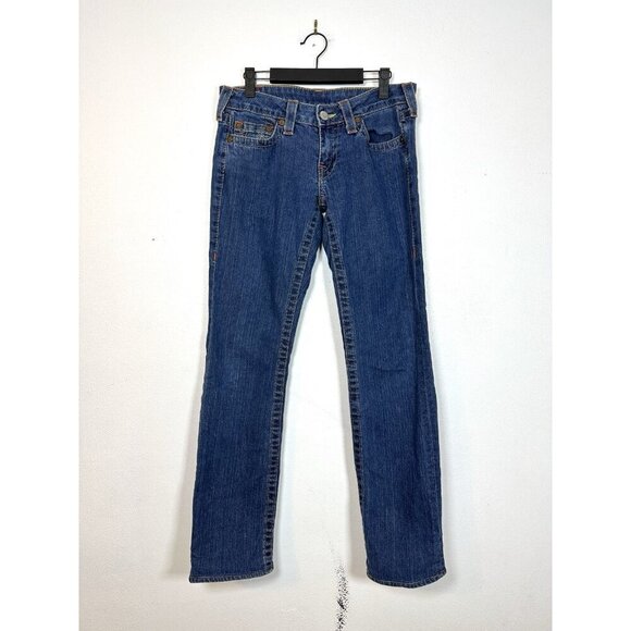 True Religion Straight Jeans Medium Wash Rigid‎ Denim Women’s Size 28 TRW1610 - Picture 1 of 15